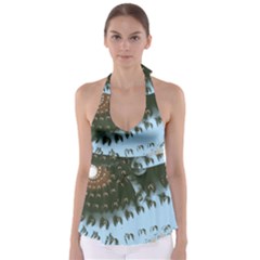 Sun-ray Swirl Design Babydoll Tankini Top by digitaldivadesigns