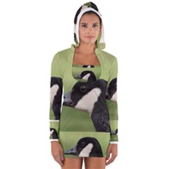 Goose Bird In Nature Women s Long Sleeve Hooded T-shirt by picsaspassion