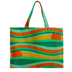 Green And Orange Decorative Design Zipper Mini Tote Bag by Valentinaart