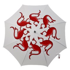 Red Lizard Hook Handle Umbrellas (small) by Valentinaart