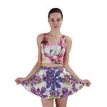 Stylized Floral Ornate Mini Skirt