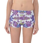 Stylized Floral Ornate Reversible Boyleg Bikini Bottoms