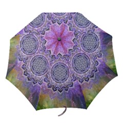 Flower Of Life Indian Ornaments Mandala Universe Folding Umbrellas by EDDArt