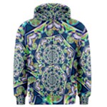 Power Spiral Polygon Blue Green White Men s Zipper Hoodie