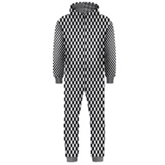 Sports Racing Chess Squares Black White Hooded Jumpsuit (men)  by EDDArt