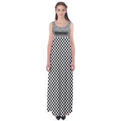 Sports Racing Chess Squares Black White Empire Waist Maxi Dress by EDDArt