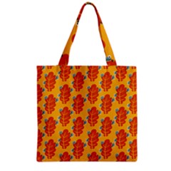 Bugs Eat Autumn Leaf Pattern Grocery Tote Bag by CreaturesStore