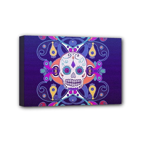 Día De Los Muertos Skull Ornaments Multicolored Mini Canvas 6  X 4  by EDDArt