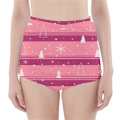 Pink Xmas High-waisted Bikini Bottoms by Valentinaart