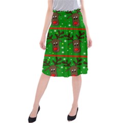 Reindeer Pattern Midi Beach Skirt by Valentinaart