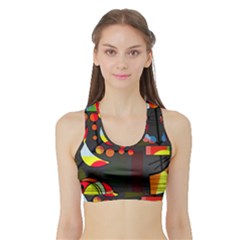 Happy Day 2 Sports Bra With Border by Valentinaart