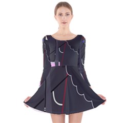 Plug In Long Sleeve Velvet Skater Dress by Valentinaart