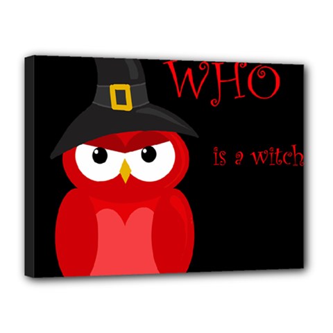 Who Is A Witch? - Red Canvas 16  X 12  by Valentinaart