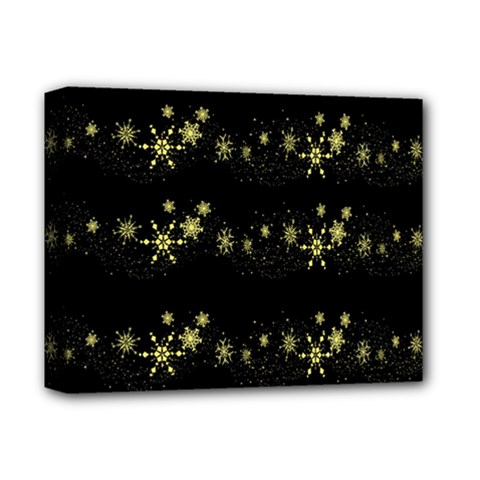 Yellow Elegant Xmas Snowflakes Deluxe Canvas 14  X 11  by Valentinaart