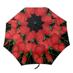 Red Tulips Folding Umbrellas by Valentinaart