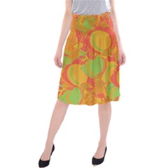 Orange Garden Midi Beach Skirt by Valentinaart