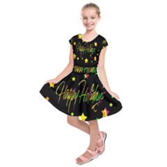 Happy Holidays 4 Kids  Short Sleeve Dress by Valentinaart