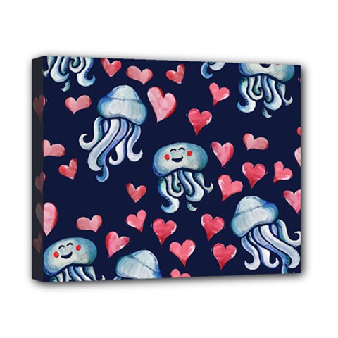 Jellyfish Love Canvas 10  X 8  by BubbSnugg