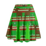Christmas trees and reindeer pattern High Waist Skirt