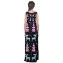 Blue and pink reindeer pattern Empire Waist Maxi Dress View2
