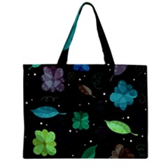 Blue And Green Flowers  Zipper Mini Tote Bag by Valentinaart