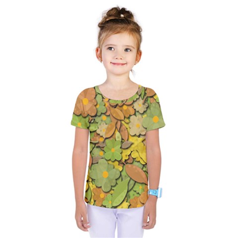 Autumn Flowers Kids  One Piece Tee by Valentinaart