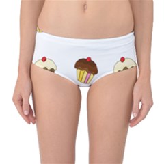 Colorful Cupcakes  Mid-waist Bikini Bottoms by Valentinaart