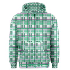 Green Plaid Pattern Men s Zipper Hoodie by Valentinaart