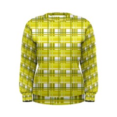 Yellow Plaid Pattern Women s Sweatshirt by Valentinaart
