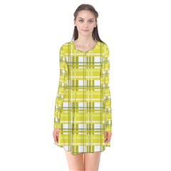 Yellow Plaid Pattern Flare Dress by Valentinaart