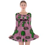 Cactuses 2 Long Sleeve Skater Dress