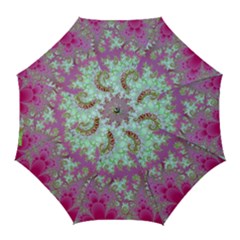 Raspberry Lime Surprise, Abstract Sea Garden  Golf Umbrellas by DianeClancy