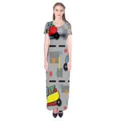 Toy Cars Short Sleeve Maxi Dress by Valentinaart