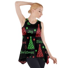 New Year Pattern - Red And Green Side Drop Tank Tunic by Valentinaart