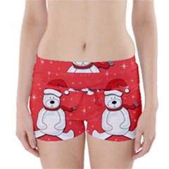 Polar Bear - Red Boyleg Bikini Wrap Bottoms by Valentinaart