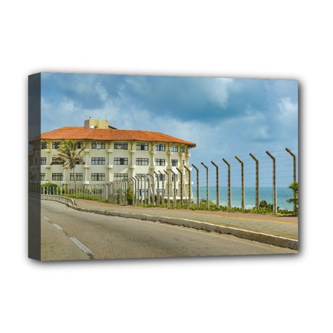 Eclectic Style Building Natal Brazil Deluxe Canvas 18  X 12   by dflcprints