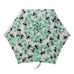 Lizards Pattern - Green Mini Folding Umbrellas by Valentinaart