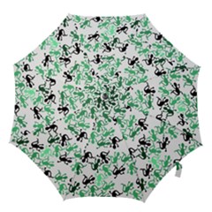 Lizards Pattern - Green Hook Handle Umbrellas (small) by Valentinaart