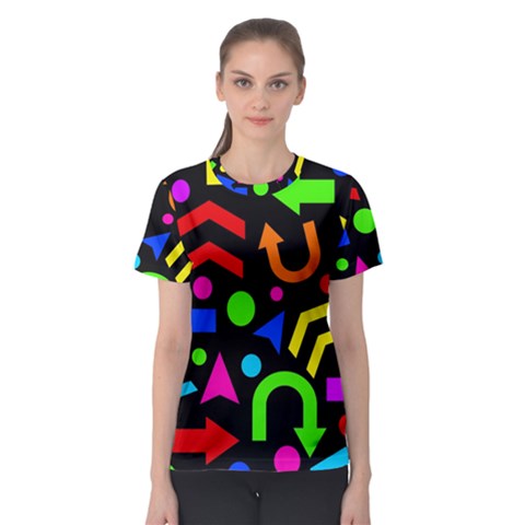 Right Direction - Colorful Women s Sport Mesh Tee by Valentinaart