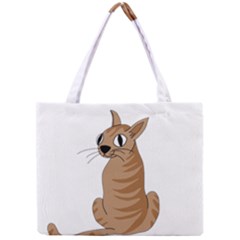 Brown Cat Mini Tote Bag by Valentinaart