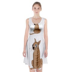 Brown Cat Racerback Midi Dress by Valentinaart