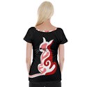 Red abstract cat Women s Cap Sleeve Top View2