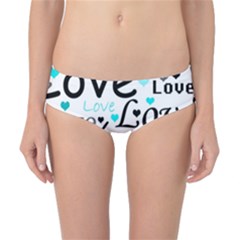 Love Pattern - Cyan Classic Bikini Bottoms by Valentinaart