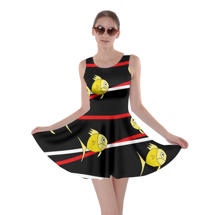 Five yellow fish Skater Dress