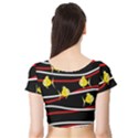 Five yellow fish Short Sleeve Crop Top (Tight Fit) View2