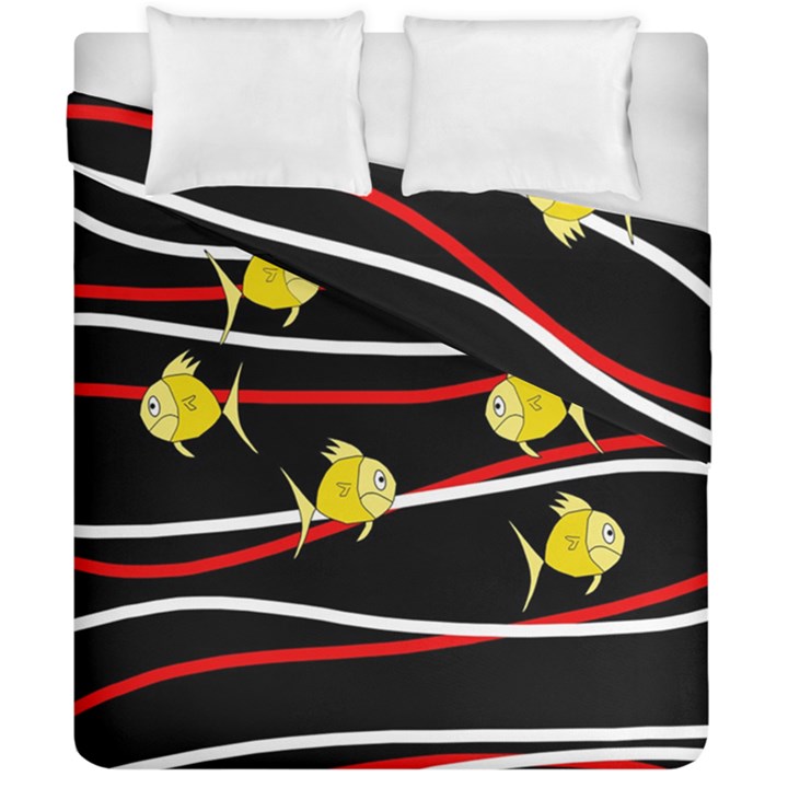 Five yellow fish Duvet Cover Double Side (California King Size)