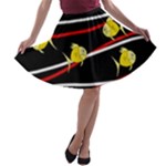 Five yellow fish A-line Skater Skirt