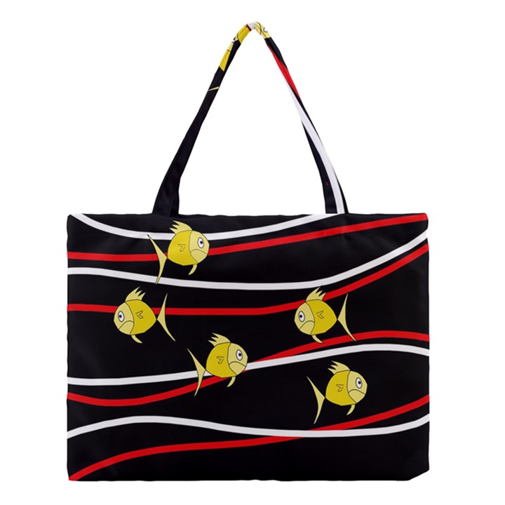 Five yellow fish Medium Tote Bag