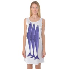 Mackerel  - Purple Sleeveless Satin Nightdress by Valentinaart