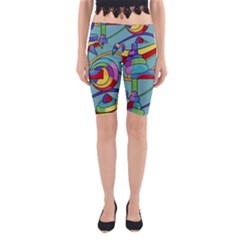 Abstract Machine Yoga Cropped Leggings by Valentinaart
